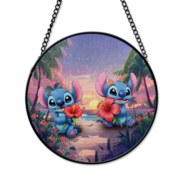 Stitch Flower Stained Glass Suncatcher - Image 3