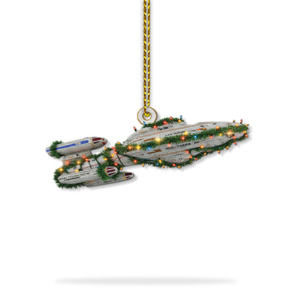 Star Trek U.S.S. Voyager NCC-74656 With Christmas Lights Christmas Ornament - Image 6