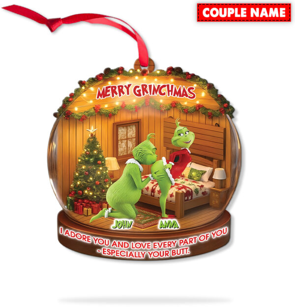 Personalized Green Monster Merry Grinchmas Couple Especially Your But Christmas Ornament - Image 6