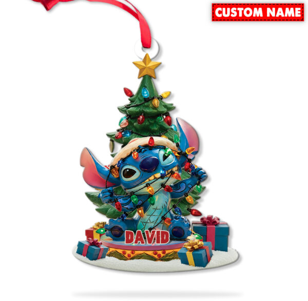 Personalized Stitch With Christmas Light Christmas Ornament - Image 7