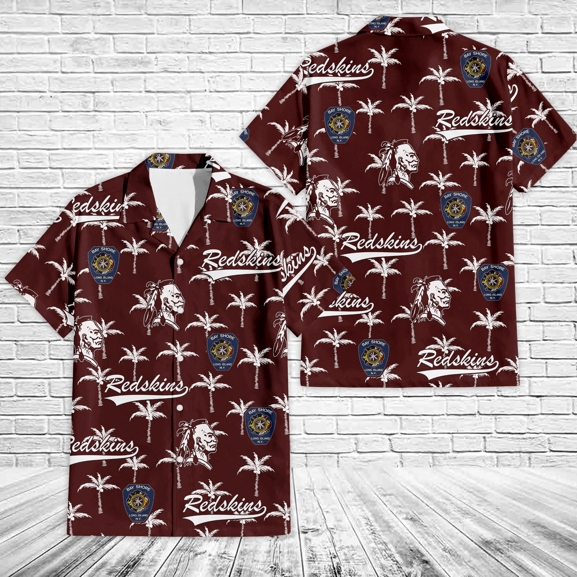 Bay Shore Fire Dept Long Island, NY Hawaiian Shirt Version 1