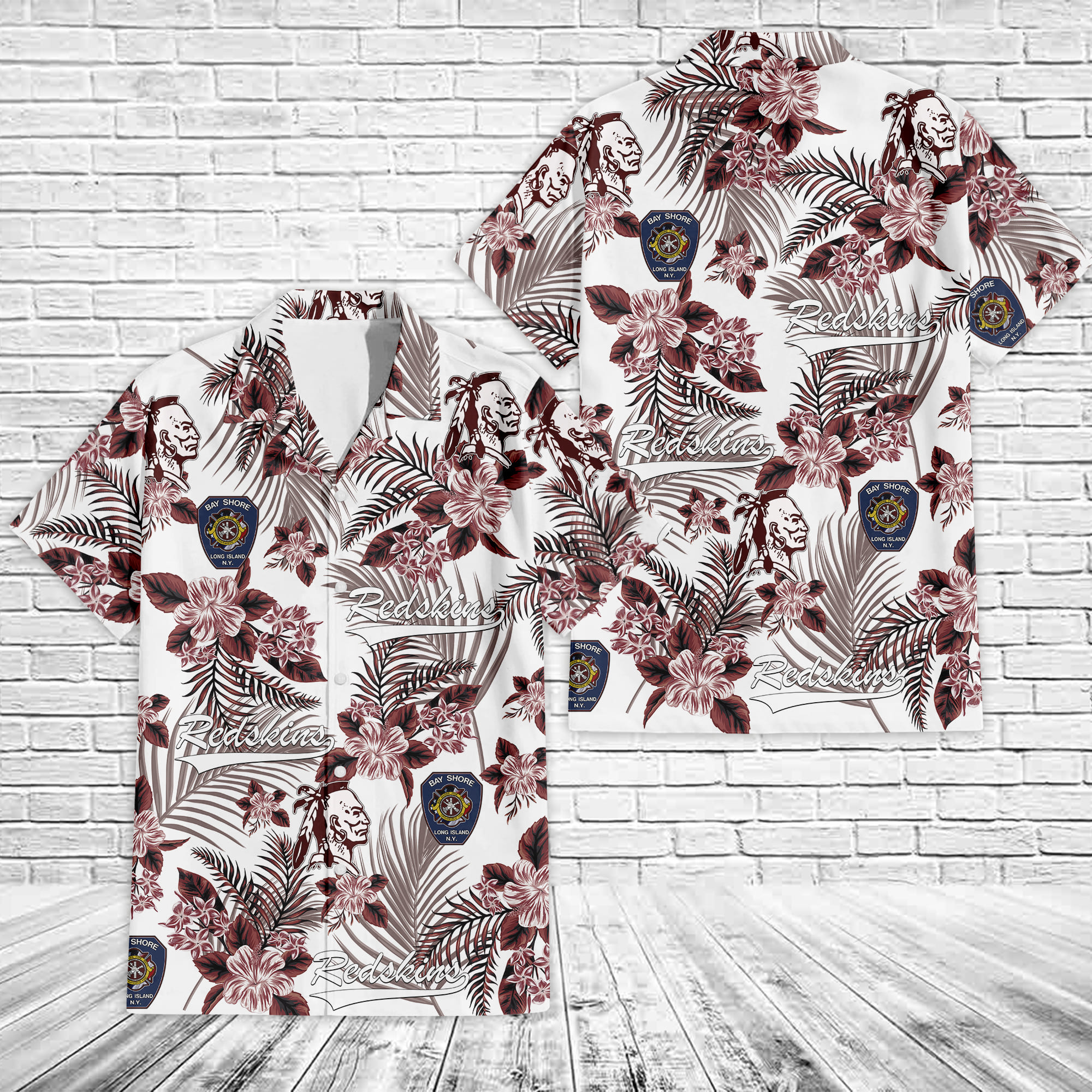 Bay Shore Fire Dept Long Island, NY Hawaiian Shirt Version 2