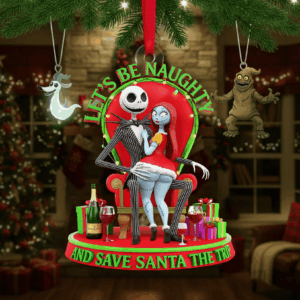 Personalized Nightmare Let’s Be Naughty Couple Ornament