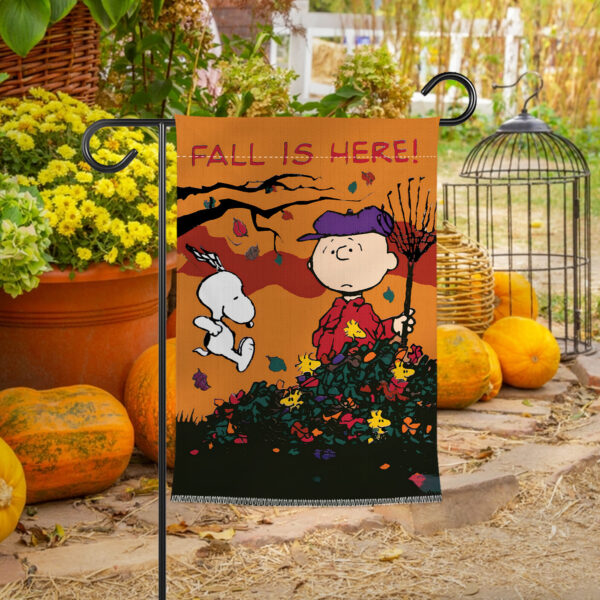 Snoopy Fall Is Here Garden Flag