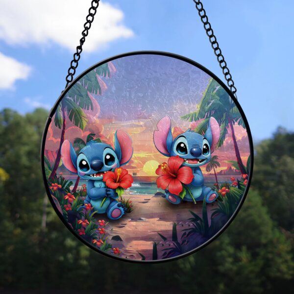 Stitch Flower Stained Glass Suncatcher - Image 2