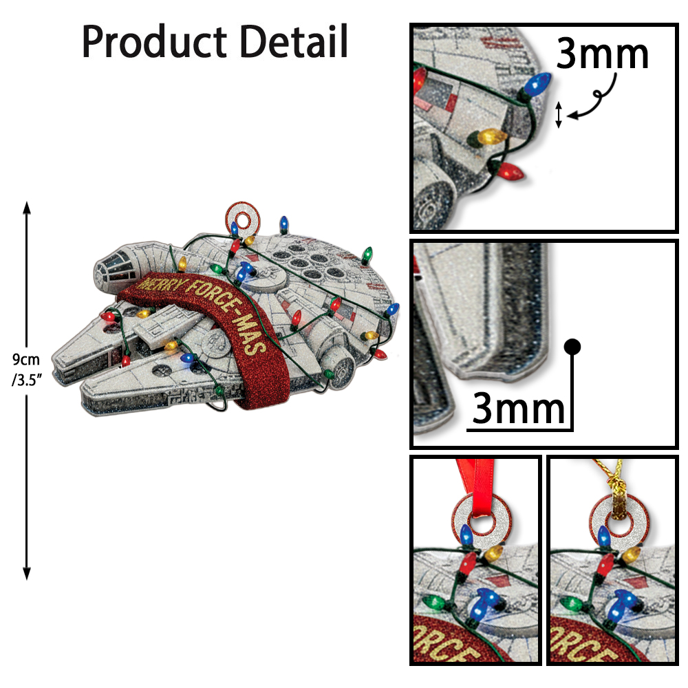 Star War Millennium Falcon Merry Force-Mas Christmas Ornament - Image 6