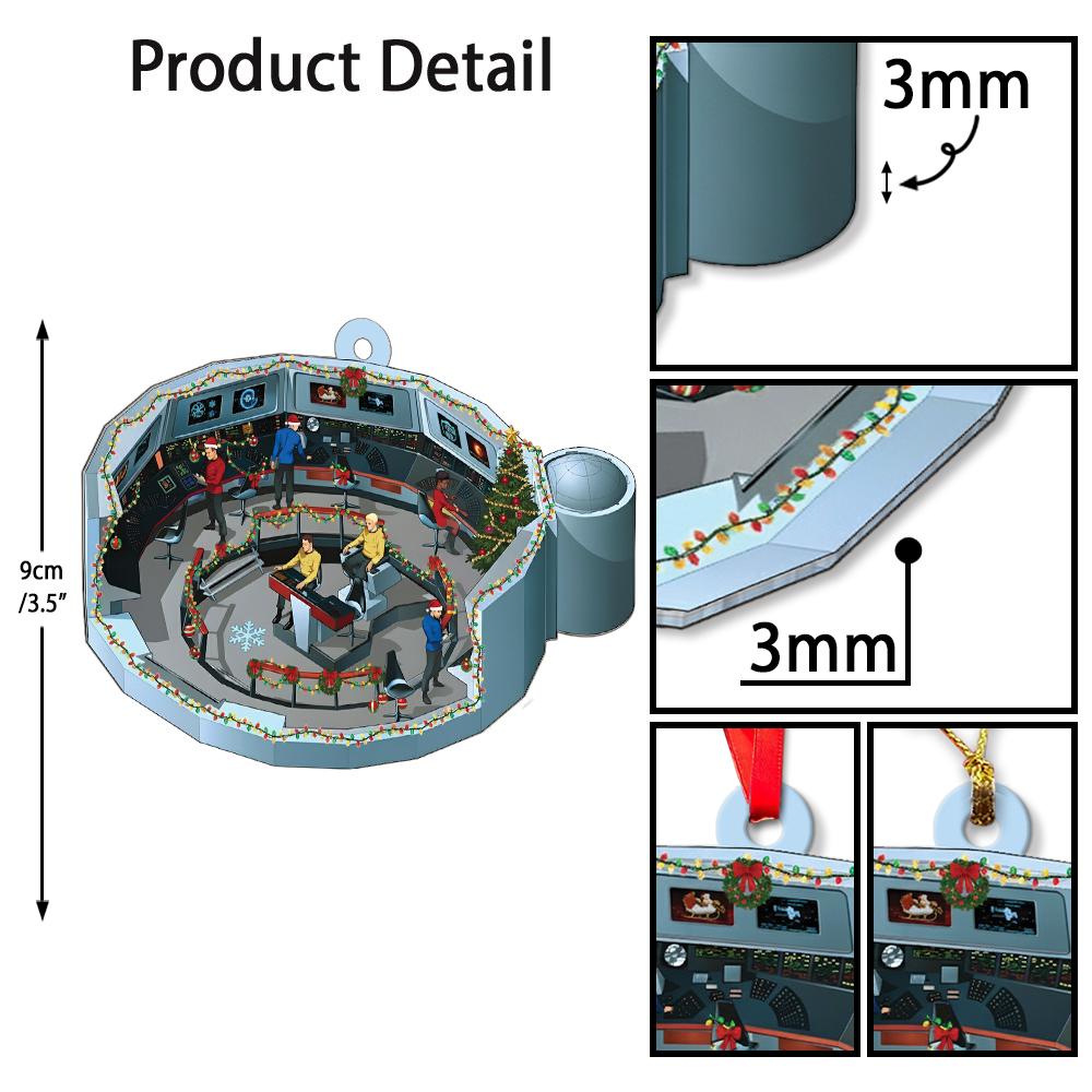Star Trek NCC-1701 2255-2269 Bridge Enterprise Christmas Ornament - Image 5
