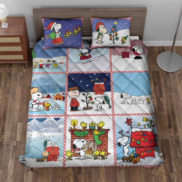 Snoopy Peanuts Winter Christmas Quilt Bedding Set - Image 2