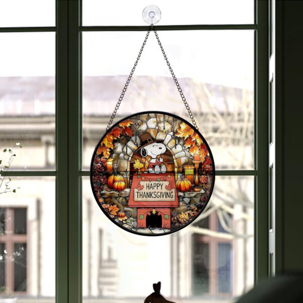 Snooopy Thanksgiving Stained Glass Suncatcher - Image 4