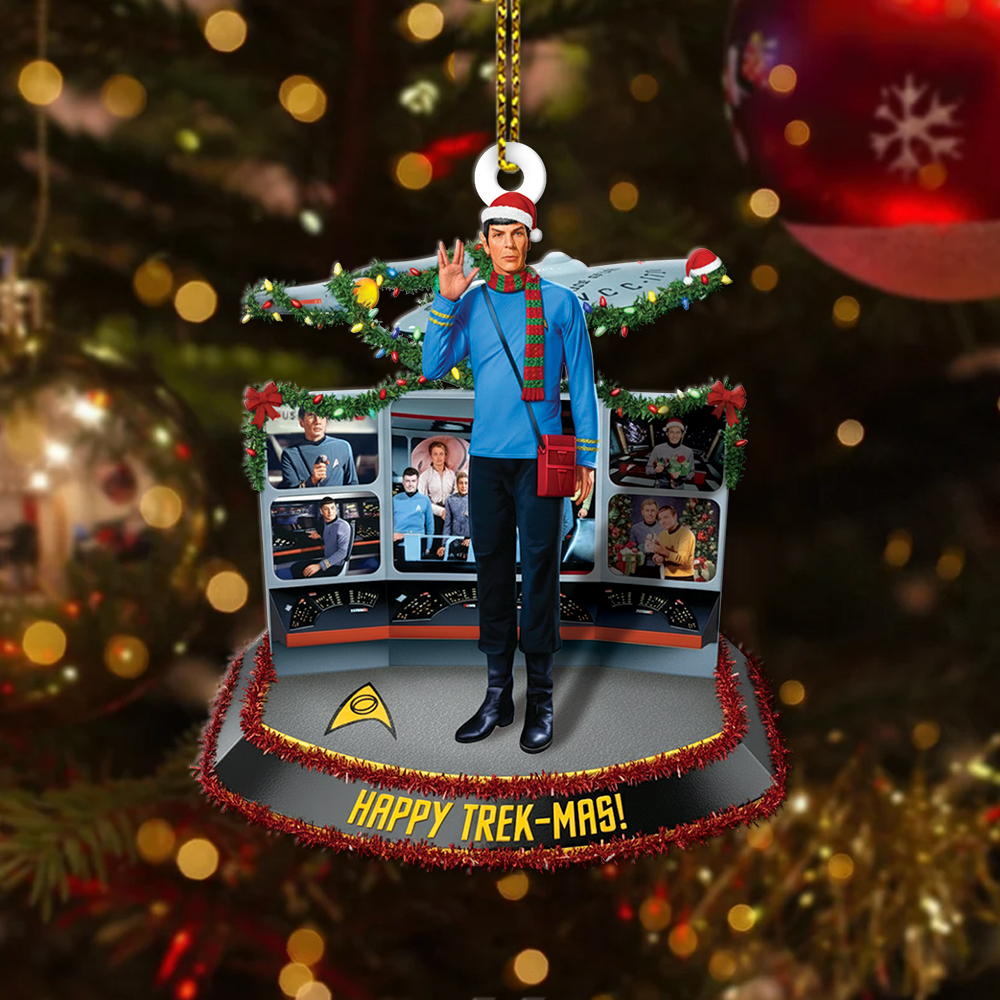 Star Trek Mr. Spock Happy Trek-Mas Christmas Ornament