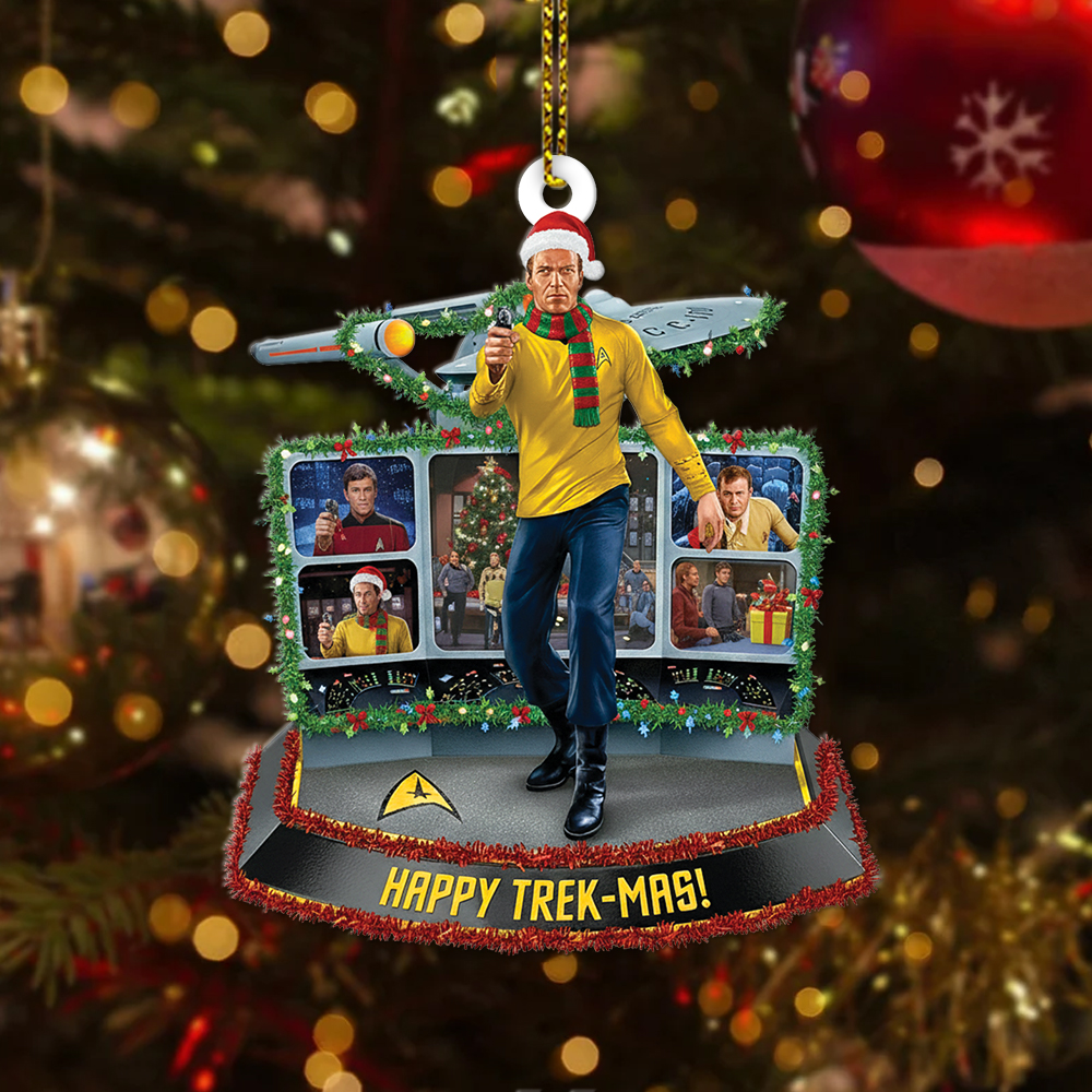 Star Trek Captain James T. Kirk Happy Trek-Mas Christmas Ornament