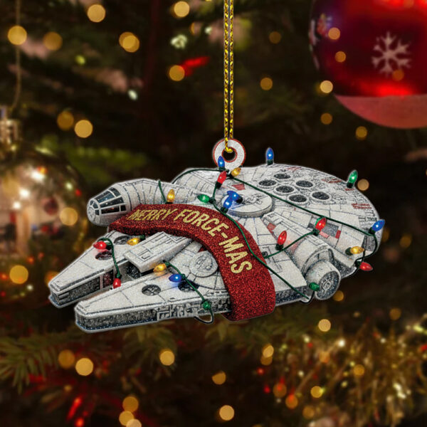 Star War Millennium Falcon Merry Force-Mas Christmas Ornament