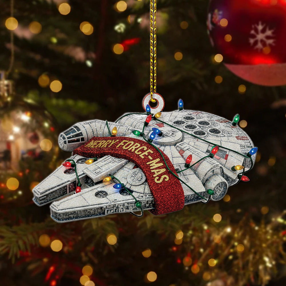 Star War Millennium Falcon Merry Force-Mas Christmas Ornament