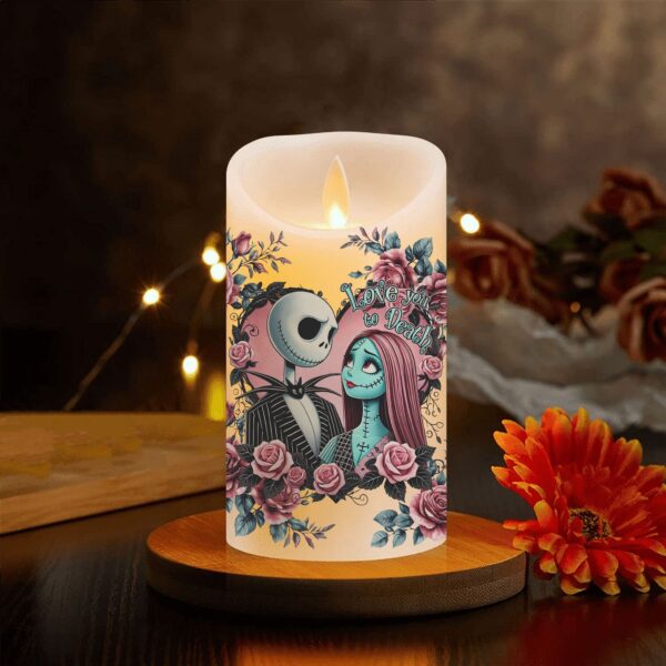 Jack And Sally Love You To Death The Nightmare Before Christmas Led Candle - Image 4