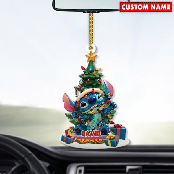 Personalized Stitch With Christmas Light Christmas Ornament - Image 4