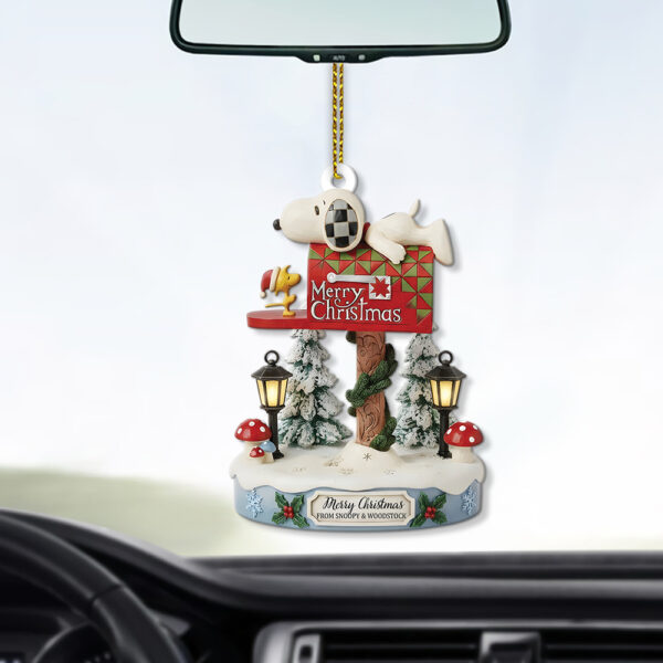 Snoopy & Woodstock on Christmas Mailbox Christmas Ornament - Image 4