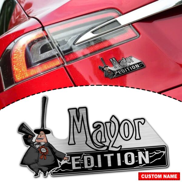 Personalized Mayor Edition Laser Engraved or 3D Inlayed Car Name Badge
