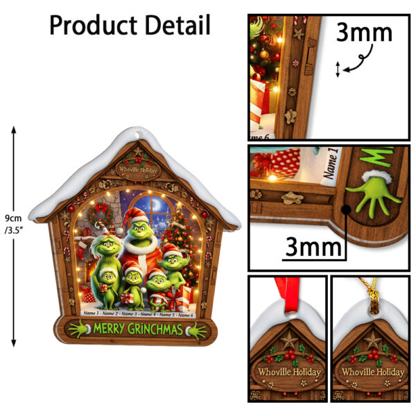 Personalized Grinch Merry Grinchmas Family Ornament - Image 4