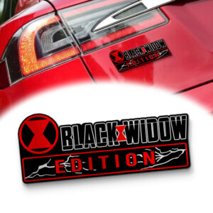 Black Widow Edition Laser Engraved Car Name Badge