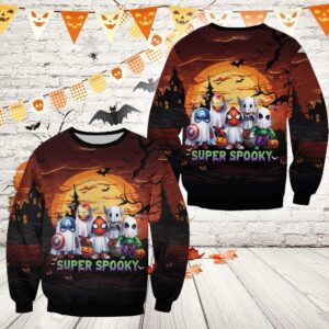 Avengers Cute Ghost Super Spooky Season Halloween Unisex Sweatshirt