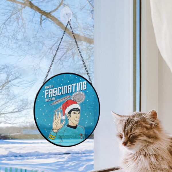 Star Trek Have A Fascinating Holiday Christmas Stained Glass Suncatcher - Image 4
