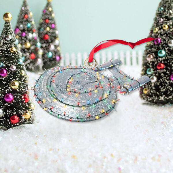 Star Trek U.S.S. Galaxy NCC-70637 With Christmas Lights Christmas Ornament - Image 3