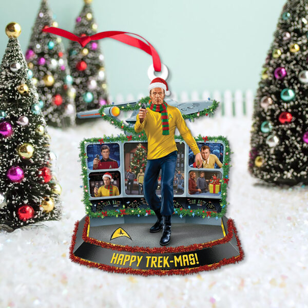Star Trek Captain James T. Kirk Happy Trek-Mas Christmas Ornament - Image 3