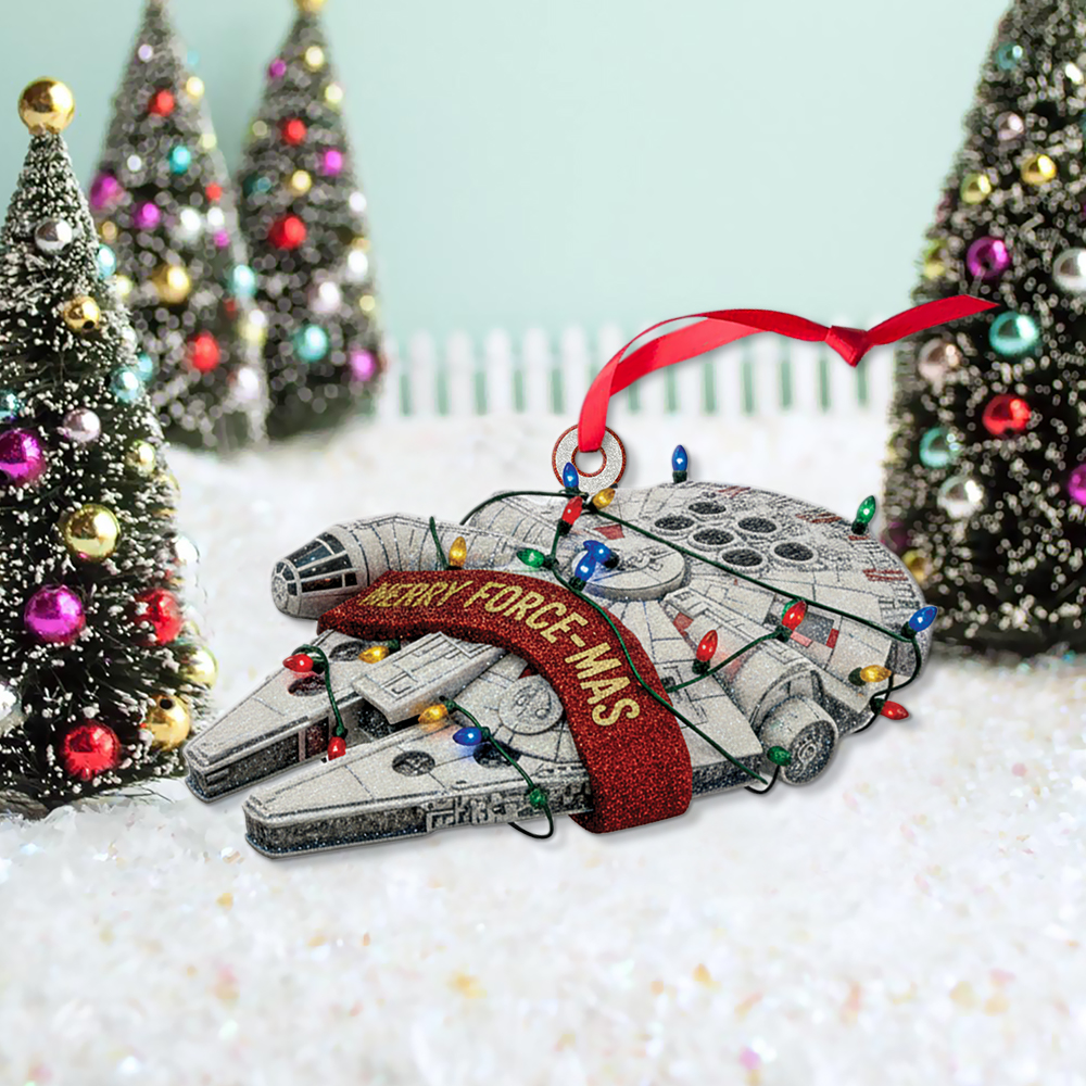Star War Millennium Falcon Merry Force-Mas Christmas Ornament - Image 3