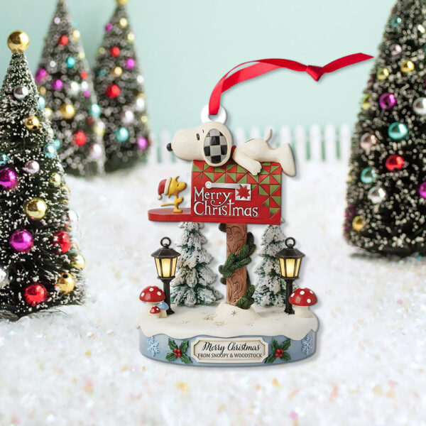 Snoopy & Woodstock on Christmas Mailbox Christmas Ornament - Image 3