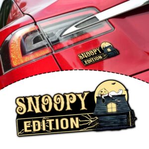Snoopy Halloween Edition Laser Engraved or 3D Inlayed Car Name Badge