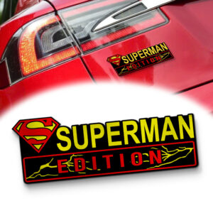 Superman Edition Laser Engraved Car Name Badge