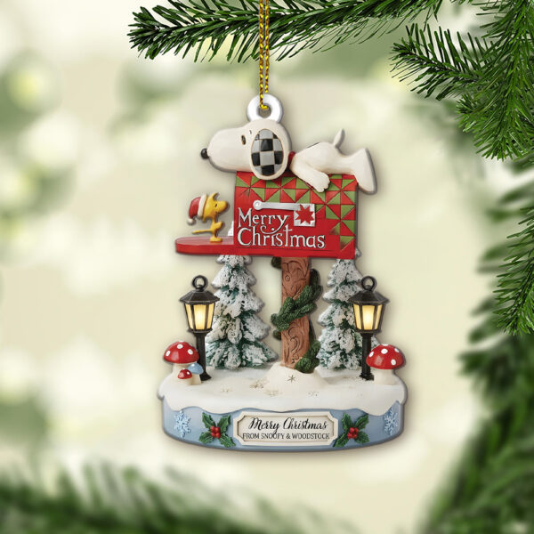 Snoopy & Woodstock on Christmas Mailbox Christmas Ornament - Image 2