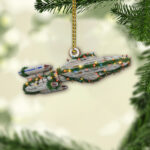 Star Trek U.S.S. Voyager NCC-74656 With Christmas Lights Christmas Ornament