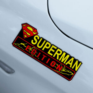 Alternative view of Superman Edition Laser Engraved Car Name Badge