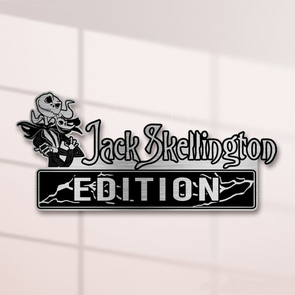 Personalized Jack Skellington Edition Laser Engraved or 3D Inlayed Car Name Badge - Image 3