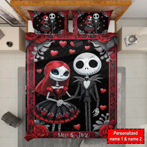 Alternative view of Personalized Jack And Sally - The Nightmare Before Christmas Quilt Bedding Set