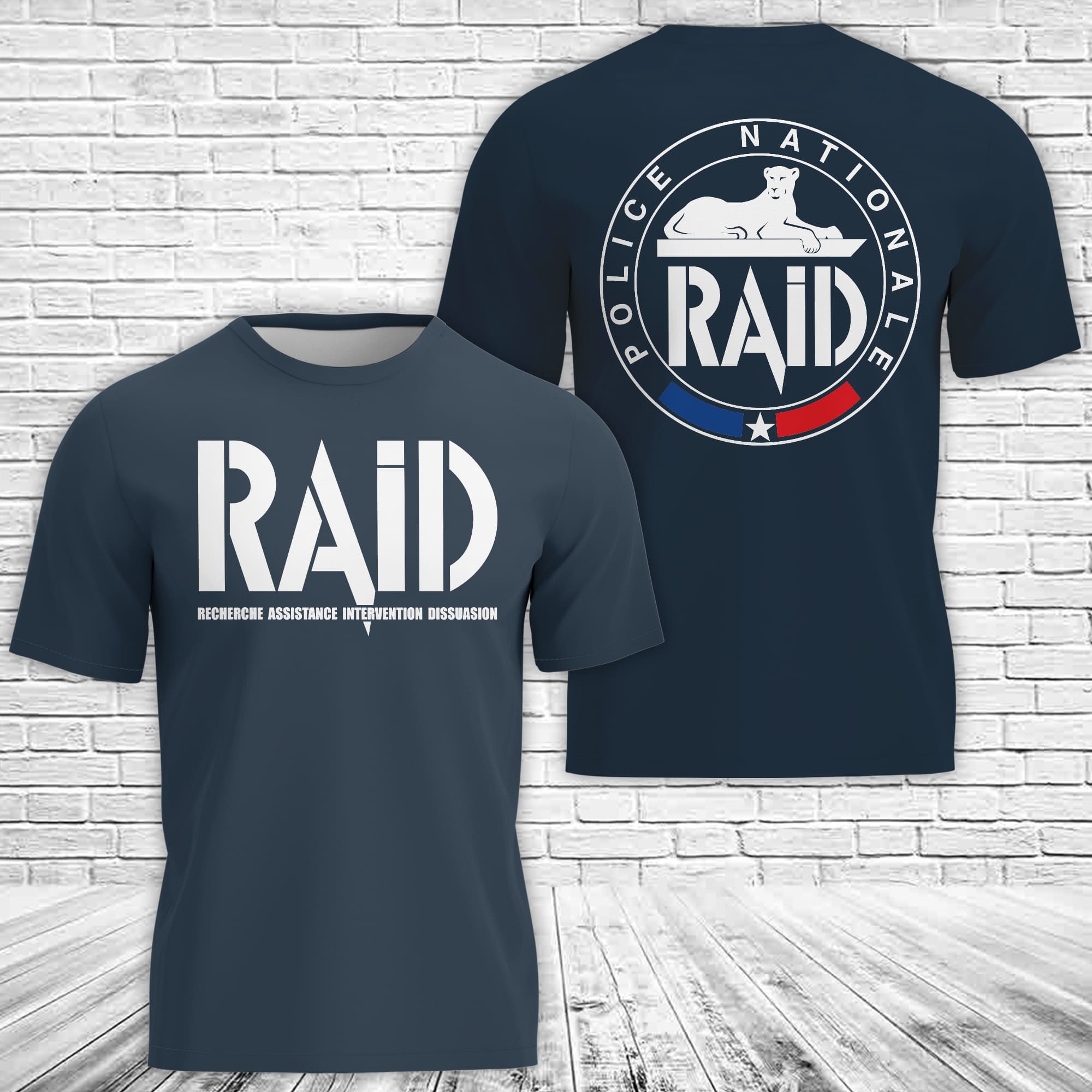 French National Police RAID 3D T-Shirt Version 4