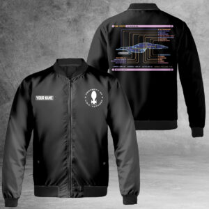 Personalized Star Trek Intrepid Class U.S.S Voyager NCC 74656 Bomber Jacket