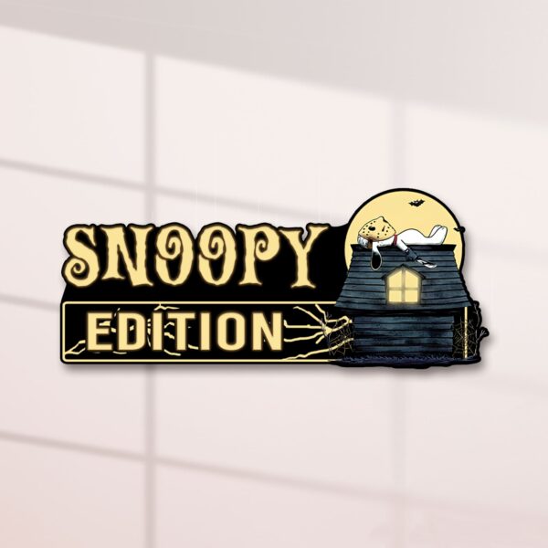 Snoopy Halloween Edition Laser Engraved or 3D Inlayed Car Name Badge - Image 2