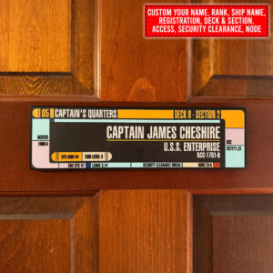 Personalized Star Trek LCARS Nameplate or Door Sign