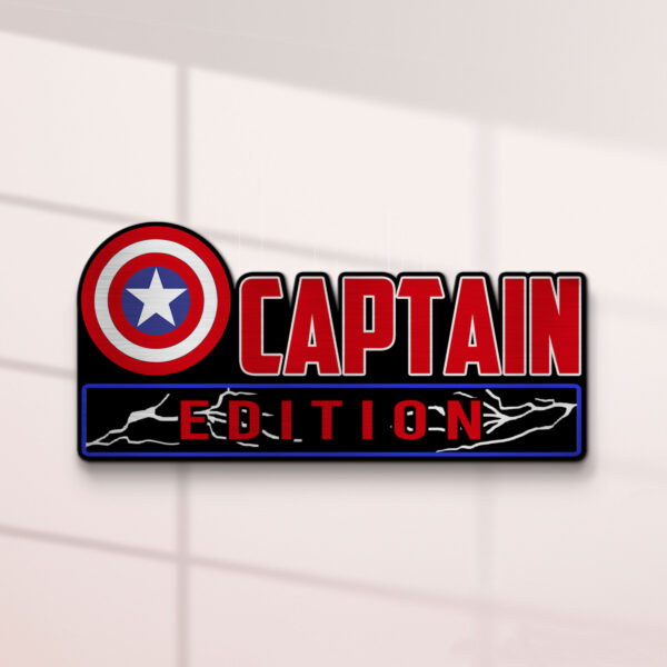Captain America Edition Laser Engraved Car Name Badge - Image 3