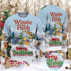 Winnie The Pooh Christmas Knitted Sweater