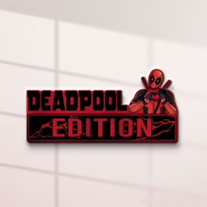 Alternative view of Deadpool Edition Laser Engraved Car Name Badge 2