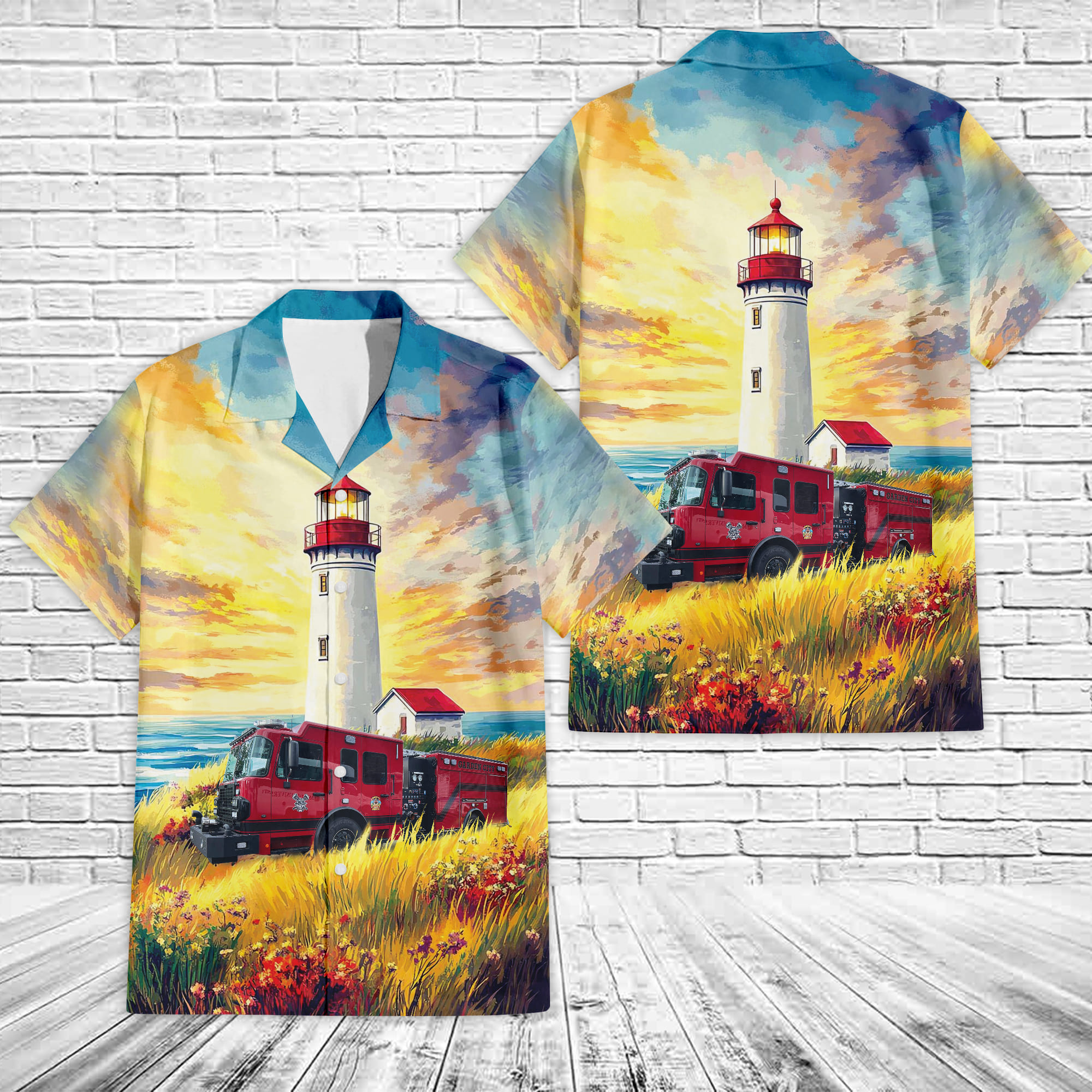 Garden City Fire Department Hawaiian Shirt Version 1