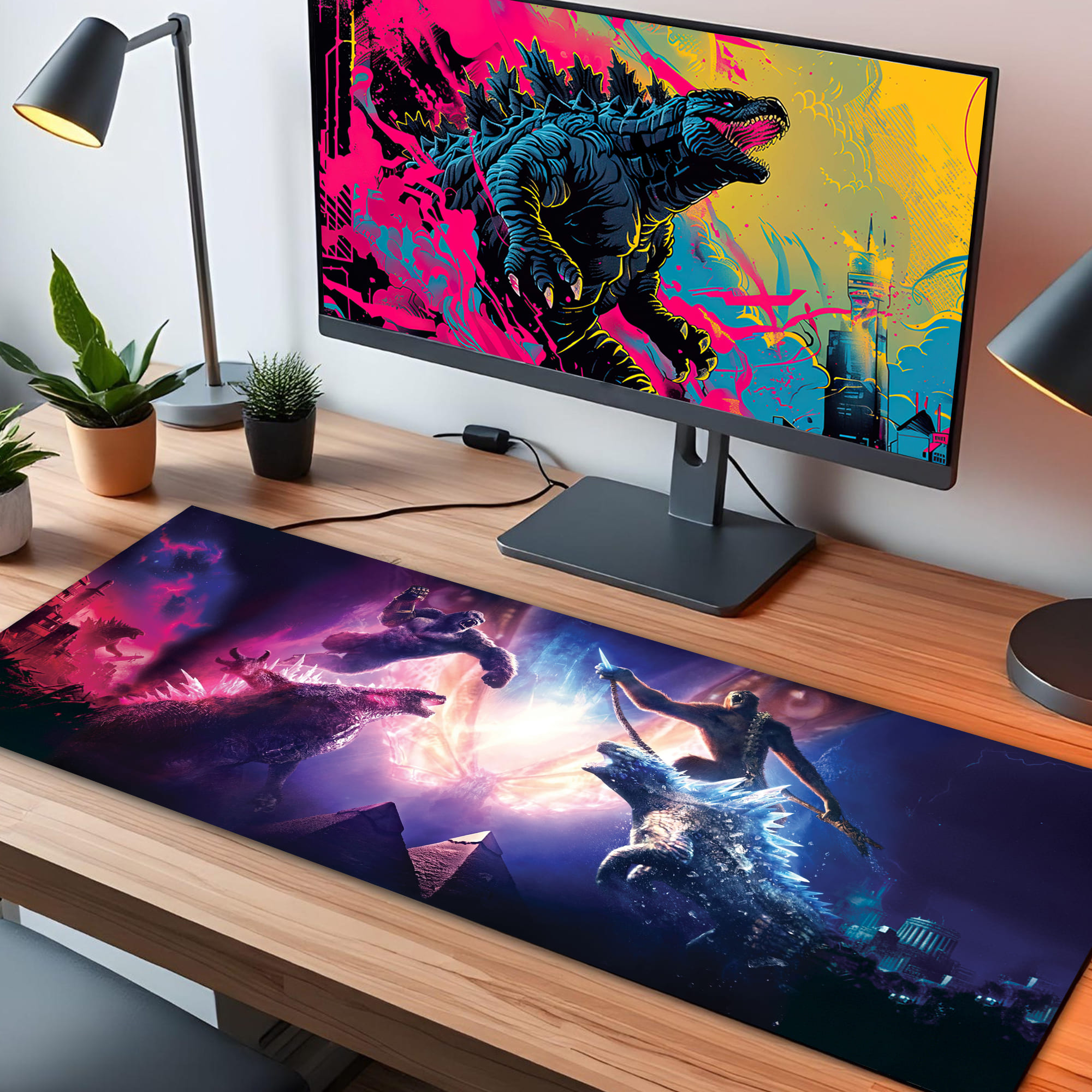 Godzilla in fight LED Desk Mat - Image 3