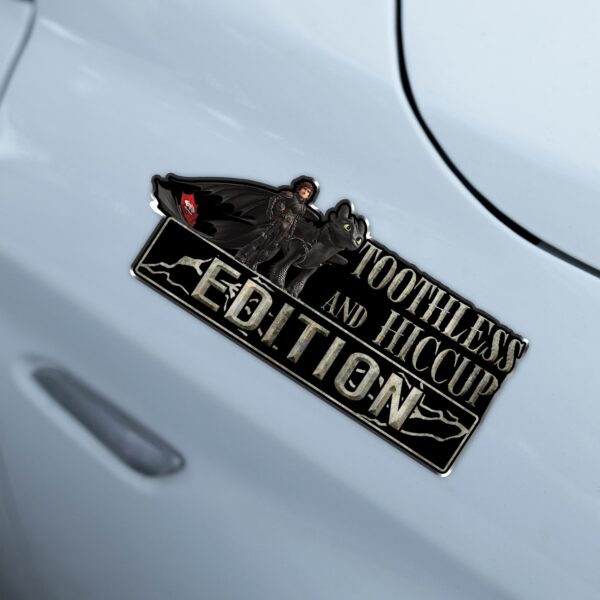 Toothless And Hiccup Edition Laser Engraved or 3D Inlayed Car Name Badge - Image 4