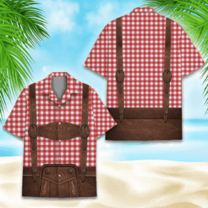 Alternative view of Oktoberfest Lederhosen Hawaiian Shirt 113530