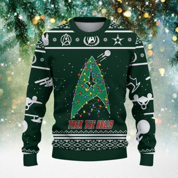 Star Trek The Halls Christmas Knitted Sweater - Image 2