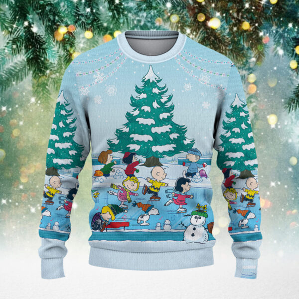 Snoopy And Friends Snow Christmas Knitted Sweater - Image 2