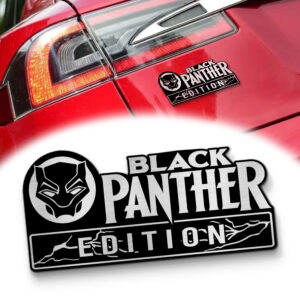 Black Panther Edition Laser Engraved Car Name Badge
